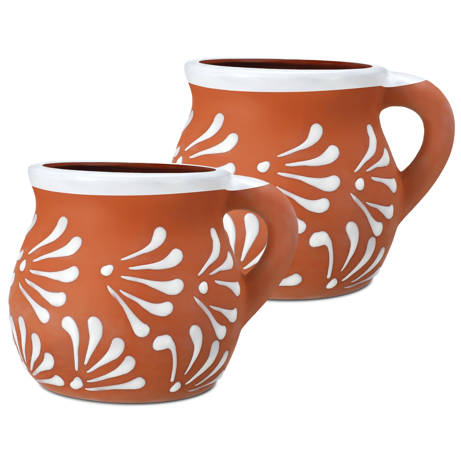 Photo 1 of Baderke 2 Pack Mexican Pottery Mugs Mexican Coffee Mugs Clay Cups 