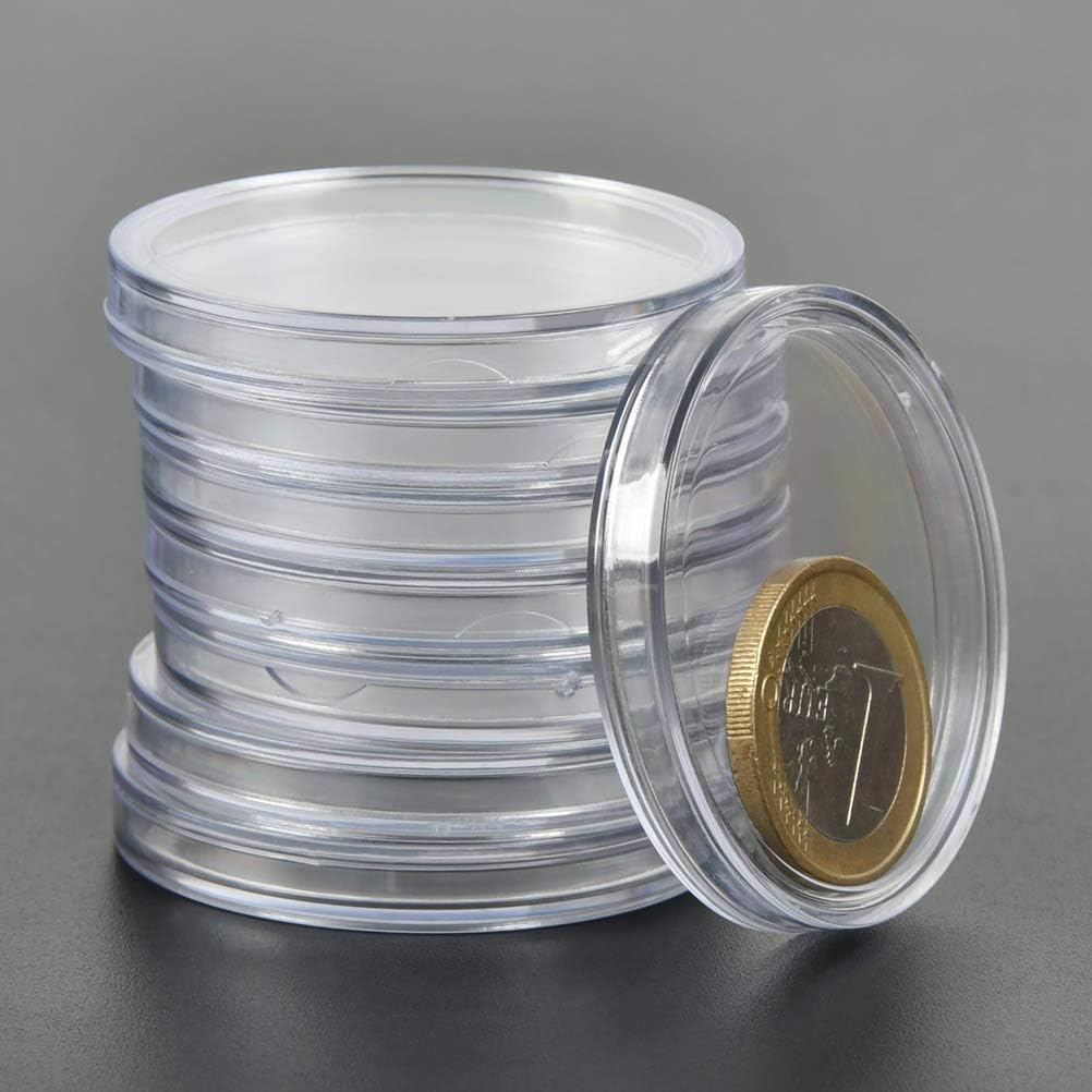 OFNMY 60 Pieces Coin Capsules 40mm Coin Case Coin Holder Storage