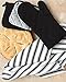 Dish Towels, Pot Holders and Oven Mitt 5-piece Premium Kitchen Linen Set by Saybrook, 100% Cotton, Black/White