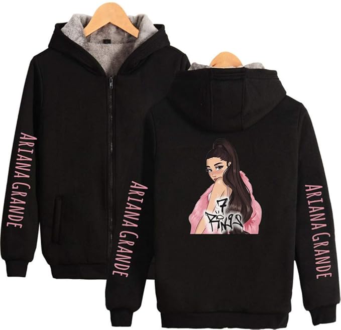 Xdsy Ariana Grande Winter Warm Reissverschluss Baumwollpullover Sweatshirt Sport Hoodie Jacke Amazon De Bekleidung