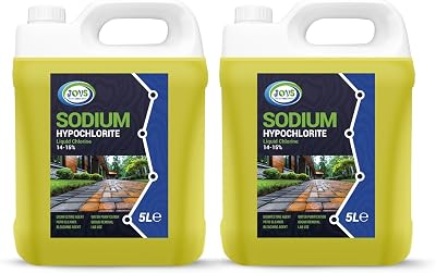 JOVS Sodium Hypochlorite 14-15% 10 Litre Cleaner - Brick Driveway Patio