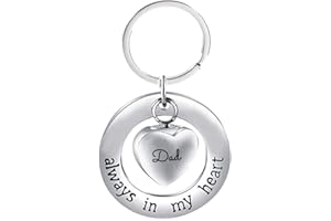 NextStone Family Stainless Steel Always in My Heart Ashes Urn Necklace Heart Pendant Keychain Cremation Jewelry Gift