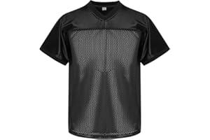 RE-HUO Youth Blank Football Jersey Athletic Football Practice Jersey Hip Hop Sports Shirt for Kids