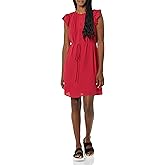 Amazon Essentials Women's Relaxed Fit Lightweight Georgette Split Neck Flutter Sleeve Shift Dress