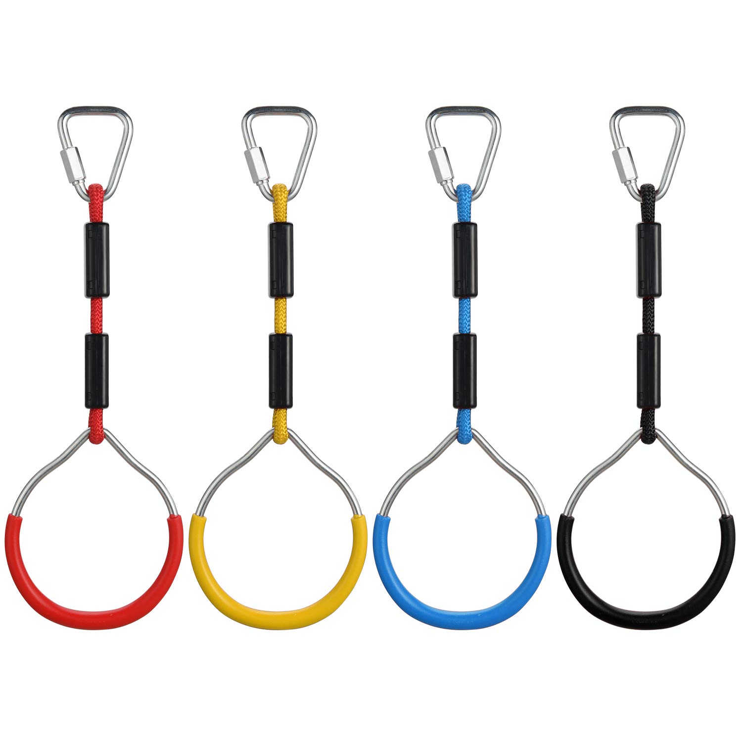 PELLOR Kids Monkey Bars, Kids Gymnastic Rings, Multifunctional Gym Rings, Backyard Playground Play Sets for Obstacle Ring, Trapeze Bar, Monkey Bars Climbing Frame, Climbing Ring Training — image 1