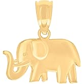 Jewels By Lux 14kt Yellow Gold Womens Elephant Good Luck Animal Wildlife Charm Pendant