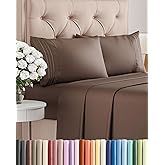 Full Size 4 Piece Sheet Set - Comfy Breathable & Cooling Bed Sheets Set - Hotel Luxury Bedding for Women, Men, Kids, Teens, Boys & Girls - Deep Pockets, Ultra-Soft and Wrinkle Free - Oeko-Tex - Brown