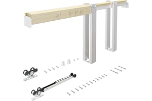 SongYung 24"-36"x 80" Pocket Door Frame Kit with 98LBS Soft Close Mechanism,Aluminum Track Hardware Suitable for Doors Wide 24"-36",2X4 Studs Wall,Smoothly and Quietly Easy to Install