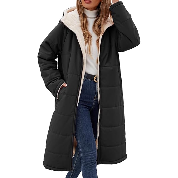 VXVGER Women Winter Coats Fleece Long Coats Jackets Oversized Warm