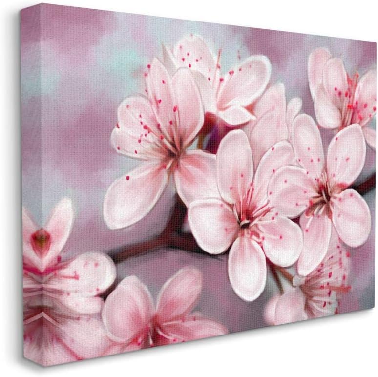 Mixed Media - Stupell Industries Cherry Blossom Details Pink Floral Cluster Wall Art, 24 x 30
