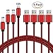 Micro USB Cable, 4-Pack 3ft/ 6ft/ 6ft/ 10ft Nylon Braided Android Charger USB to Micro USB Charging Cable for Android, Sumsung, Nexus, LG, Sony, Xbox, PS4 and More By Trippix (Red)