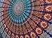 Popular Handicrafts Tapestry Wall Hanging Hippie Mandala Bohemian Hippy Psychedelic Intricate Floral Design Indian Tapestries Bedspread 84 x 90 Inches (215cm x 230cm) Red Yellow