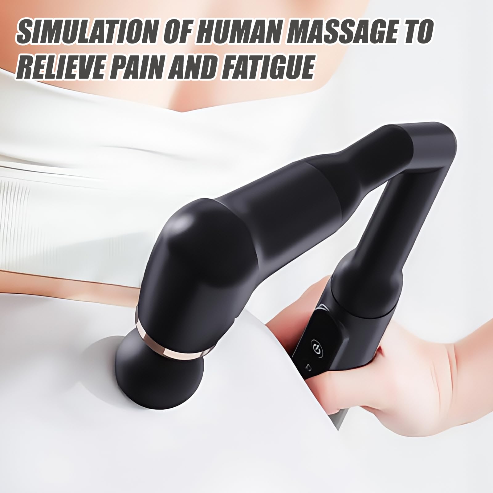 LEKEFETO Revolutionäre U-förmige Massagepistole Rückenmassagegerät: Tiefengewebe Muskel Massagegerät, 4 Köpfen, 6 Geschwindigkeitsstufen, Tiefengewebe Massagepistole für Schmerzlinderung 6