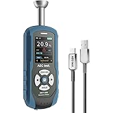AEGTEST AWT-590 Rechargeable Pinless Moisture Meter for Wood, Drywall & Masonry, Wood Moisture Meter with Adjustable Alarm, D