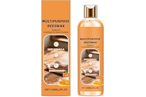 3 in 1 Beeswax Wood Polish Cleaner & Conditioner, Natural Plant-Based Wood Care for Furniture Tables Cabinets Floors (4 oz)