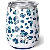 Swig Life 14oz Insulated Wine Tumbler with Lid | Discontinued Prints | Dishwasher Safe, Holds 2 Glasses, Stainless Steel Outdoor Wine Glass (Cool Cat)
