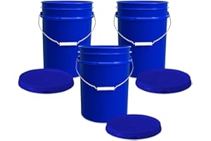 ePackageSupply 5 Gallon Blue Bucket Pail Container with Airtight Lid I Food Grade Bucket | BPA-Free I Heavy Duty & Durable | 90 Mil Thick Premium HPDE Plastic | 3 Count |Made in USA