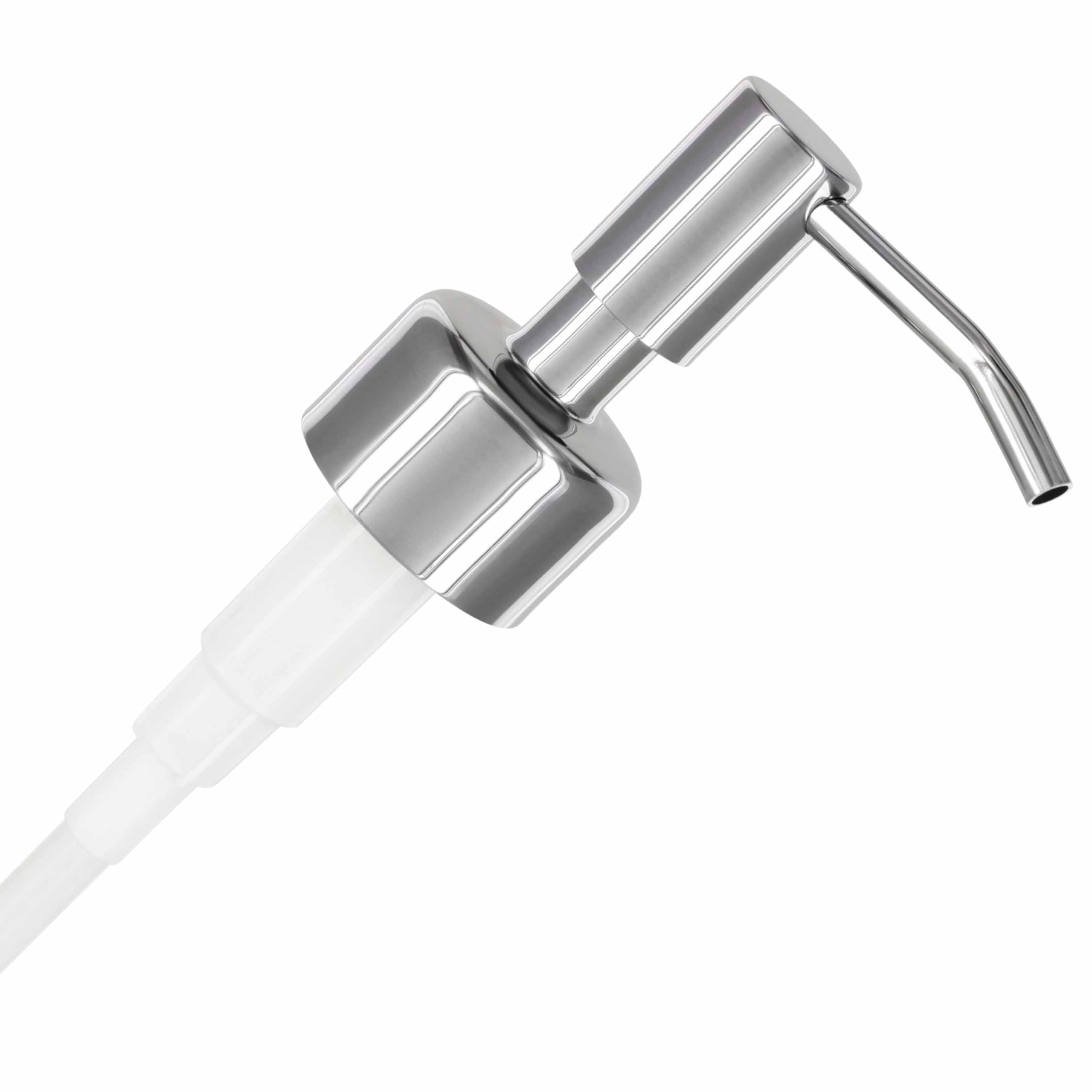 ALTGLAS Soap Dispenser Pump Head 'Budapest' - Spare Replacement for Standard Neck Size - 26-28 mm Thread From Stainless Steel (Silver Chrome)