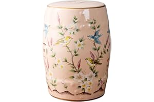 BDKNBHG Ceramic Garden Stool, Decorative, Suitable for Outdoor Garden, Living Room, Terrace (Pink)