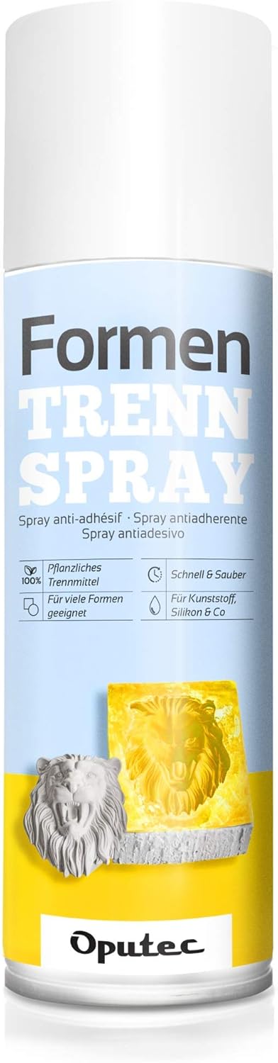 Oputec 500ml Formen-Trennspray für kreative Anwendungen: Formen-Trennmittel mit Anti-Haft-Wirkung für Kunststoffformen, Silikonformen, Kreativbeton - Made in Germany
