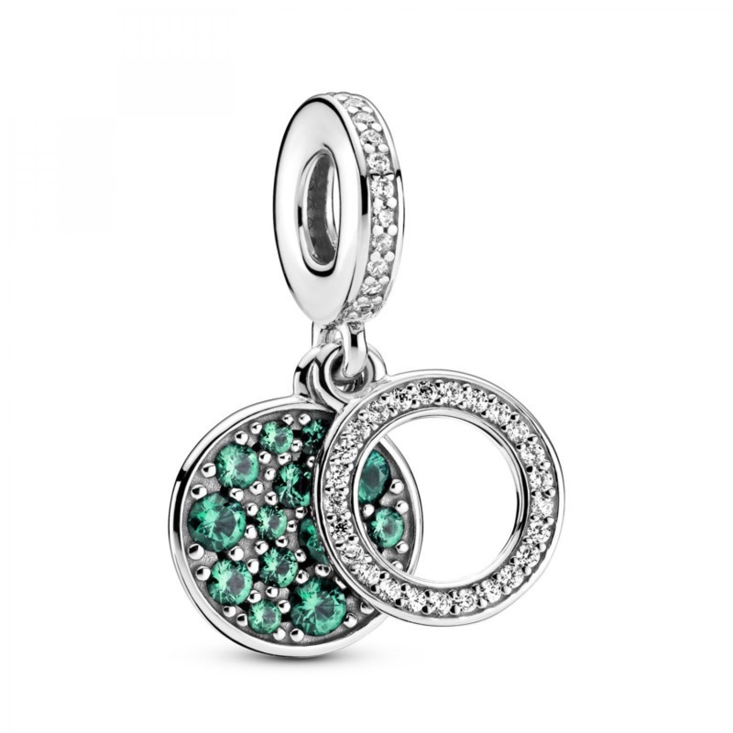 Pandora Sparkling Green Disc Double Dangle Charm 799186C02