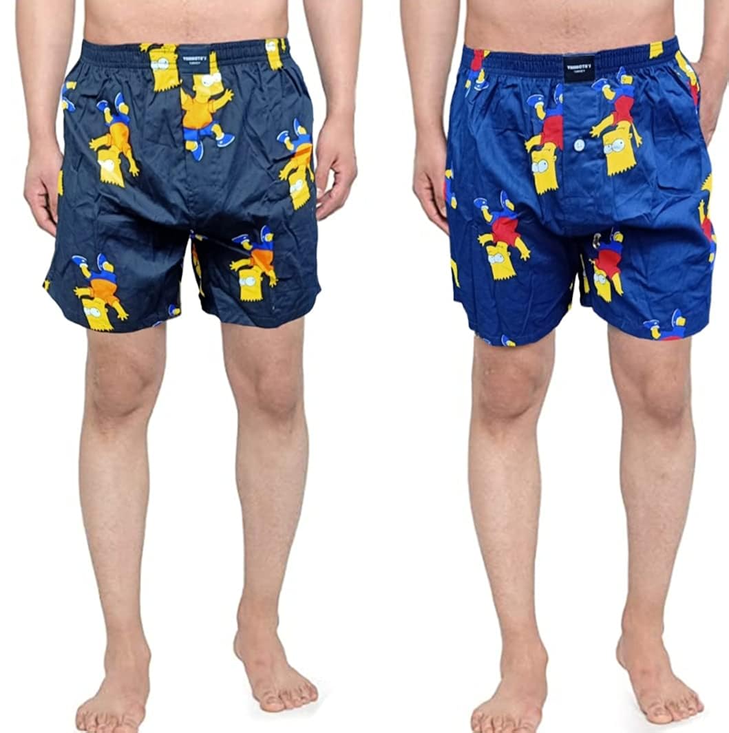 Buy Men's Cotton Boxer Shorts (Pack of 2) Assorted Prints May Vary (Jam