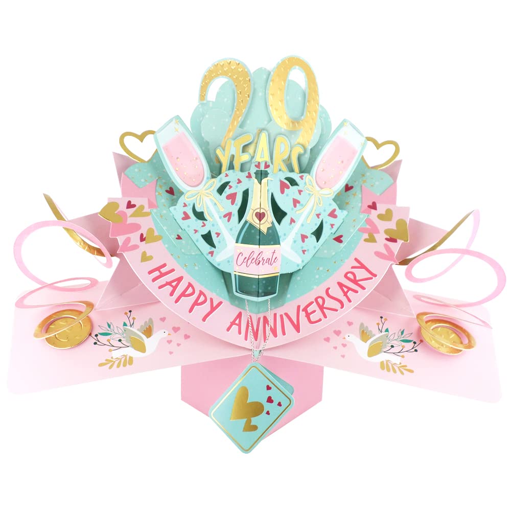 29 Years Happy 29th Anniversary Pop-Up Greeting Card Love Kate's 3D Pop Up Cards POP216MC29