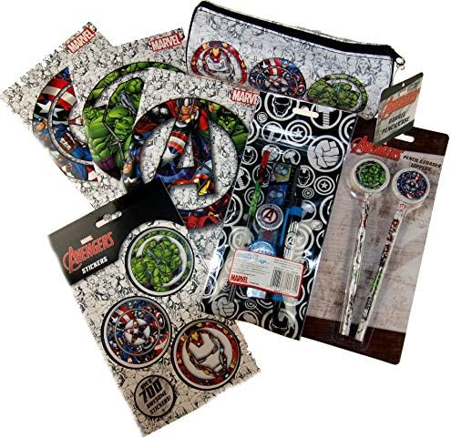 Marvel Avengers 7 Piece Back To School Mega Set With Round Pencil Case