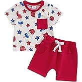 4th Of July Baby Boy Outfit Infant T Shirt Shorts 2pcs Set Toddler Fourth Of July Outfits Kids Summer Cute Clothes