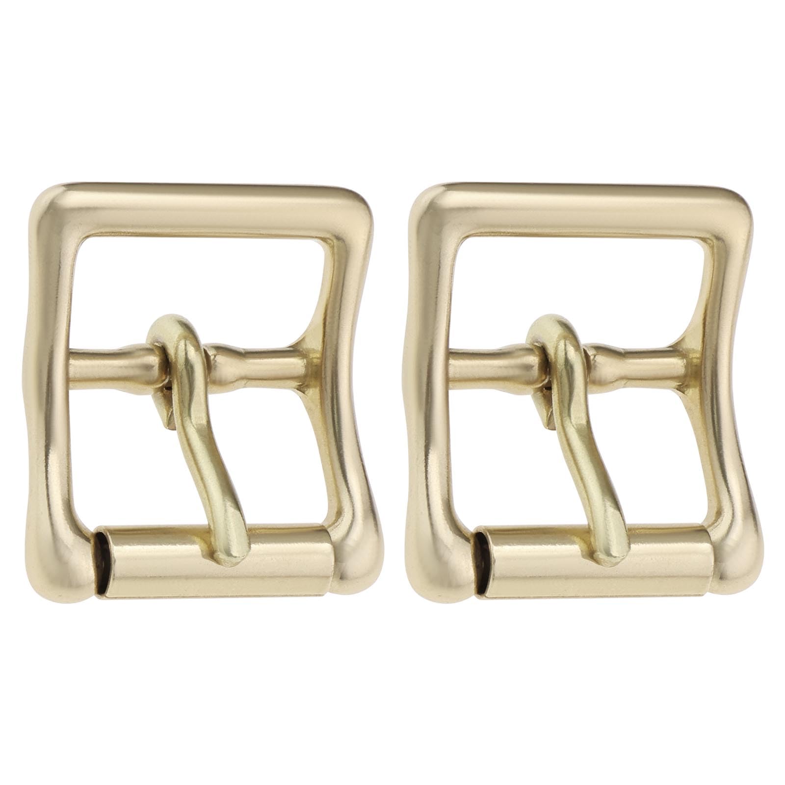 The Lord of the Tools 2 Pcs 25mm Solid Brass Hobble Roller Buckles Square Buckles Belt Strap Buckles Replacement Part Suitable for Belt Strap Boots Bags and DIY Leather Craft