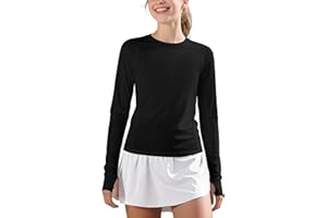 JOCMIC Girls Long Sleeve Shirts Athletic Shirt with Thumbholes Kids Crew Neck Basic Tee Tops for Sports Gym Yoga