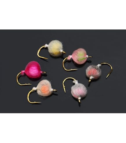 100 Mouches De Pêche Glo Bug - Lot De 3 Couleurs (orange, Rouge, Blanc) Pour Truite - Diamètre ~8.9 Mm