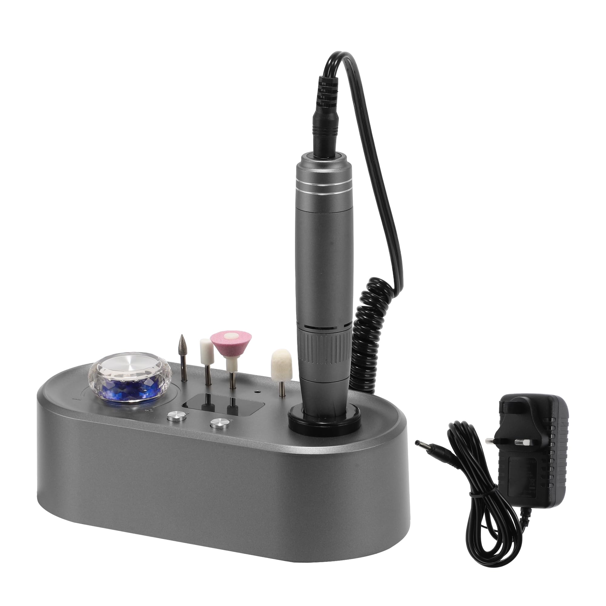 VOCOSTE Electric Cordless Nail Drill Kit, 40000RPM Nail Drill Machine, Gray