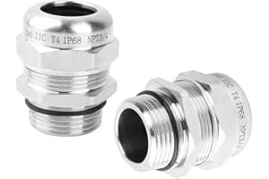 EINDER NPT 3/4" Stainless Steel Waterproof Cable Gland IP68 Waterproof Cable Gland Adjustable 13-18mm Cable Gland Protectors - 2 Pcs