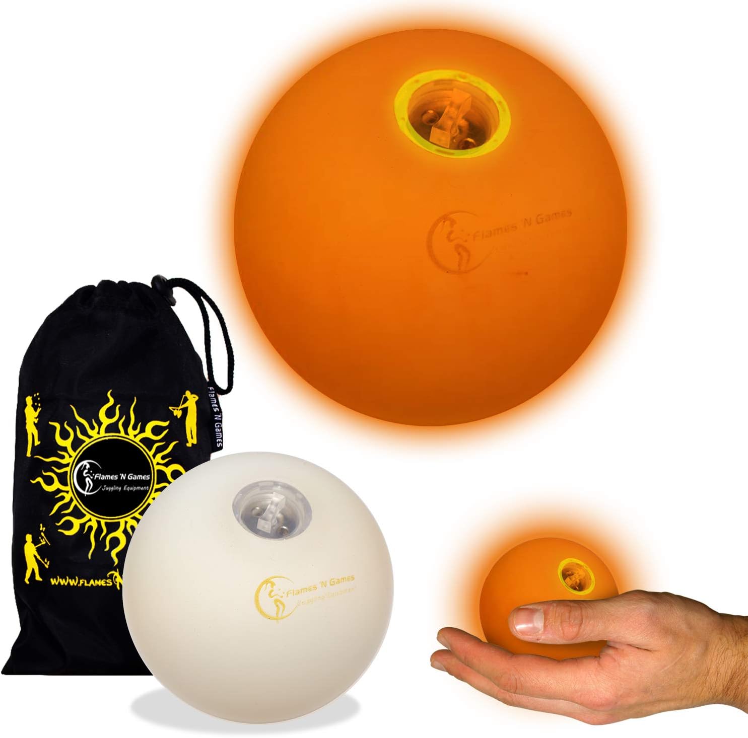Flames 'N Games Pro LED Glow Juggling Balls - Image 4