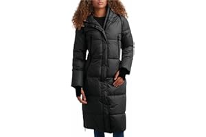 Steve Madden Womens Long Puffer Jacket - Heavyweight Insulated Fall Maxi Winter Coats for Women Long Length Bubble Parka