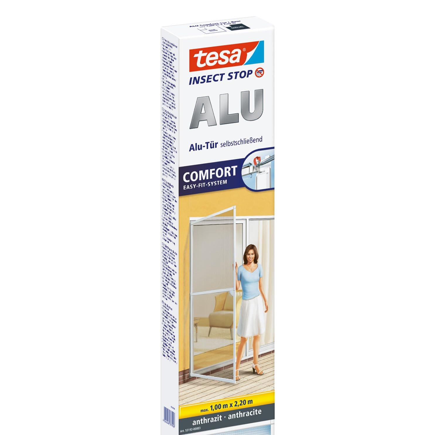 tesa UK 55192-00003-00 Mosquito Net for Door, Clear, 100x220 cm