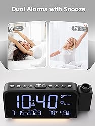 ROCAM Projection Alarm Clock, Digital Clock with