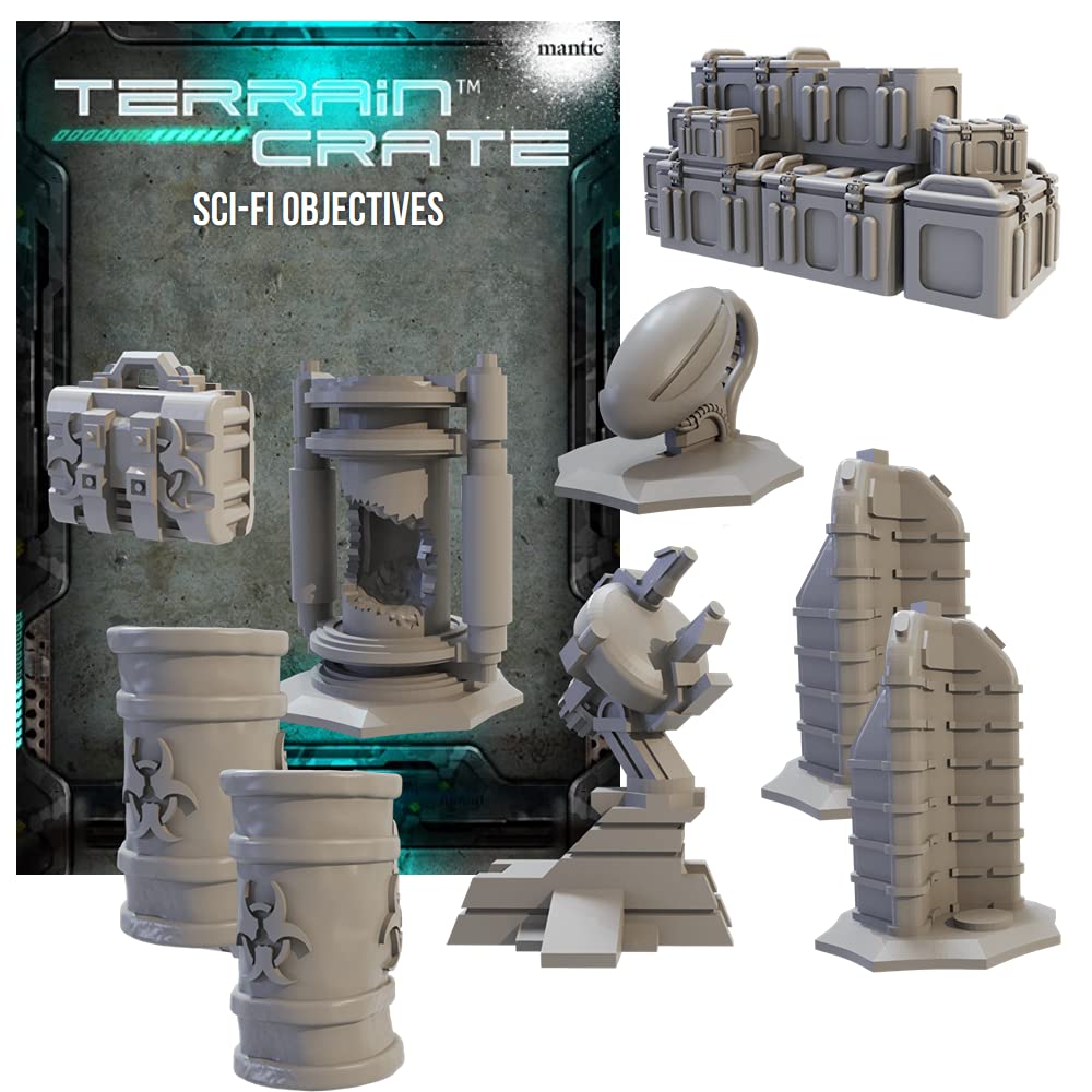 Mantic Games Terrain Crate: Sci-fi objectives, Unpainted, MGTC185