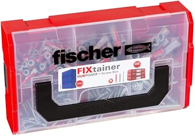 Fischer DuoPower Wallplug with Screws Red Grey Metal