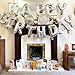 Puchod 16th Birthday Decorations, Happy Birthday Decoration Banner Number 16 Foil Ballon Party Decor Set with Tissue Paper Pom Pom Balls Black Gold Silver for Boy Men