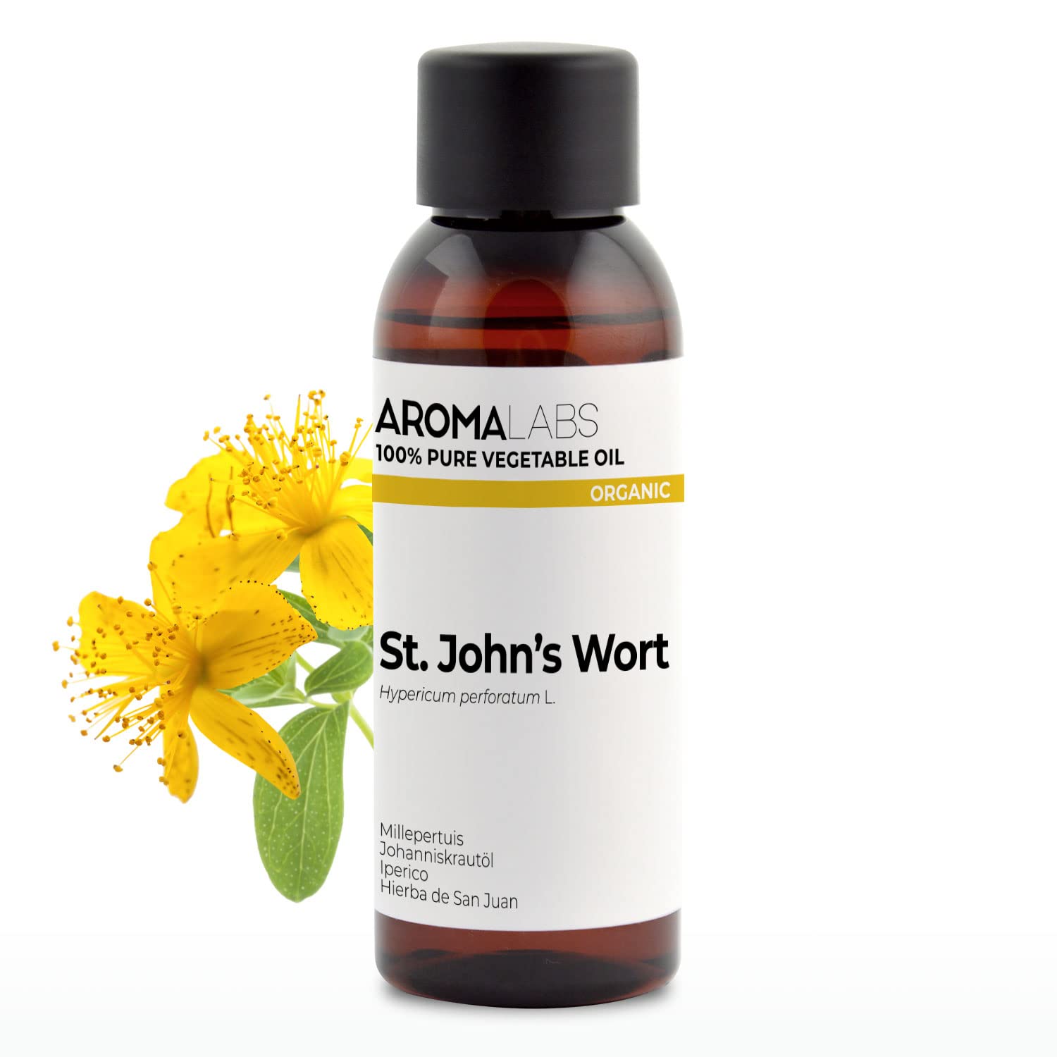 ORGANIC - ST. JOHN'S WORT Infused Oil - 50mL - 100% Pure, Natural and Cosmos Certified - AROMA LABS (French Brand)