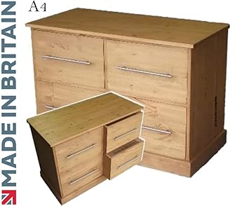 Solid Pine Filing Cabinet 4 Drawer Contemporary Handcrafted