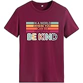 Be Kind Shirt Women Kindness T Shirts Blessed Shirt Short Sleeve Tees Funny Inspirational T-Shirt Teacher Tops