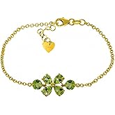 Galaxy Gold GG 14k Yellow Gold Floral Bracelet with Peridots