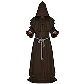 LHJ Friar Medieval Hooded Monk Renaissance Priest Robe Costume Cosplay