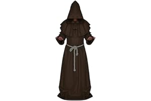 LHJ Friar Medieval Hooded Monk Renaissance Priest Robe Costume Cosplay
