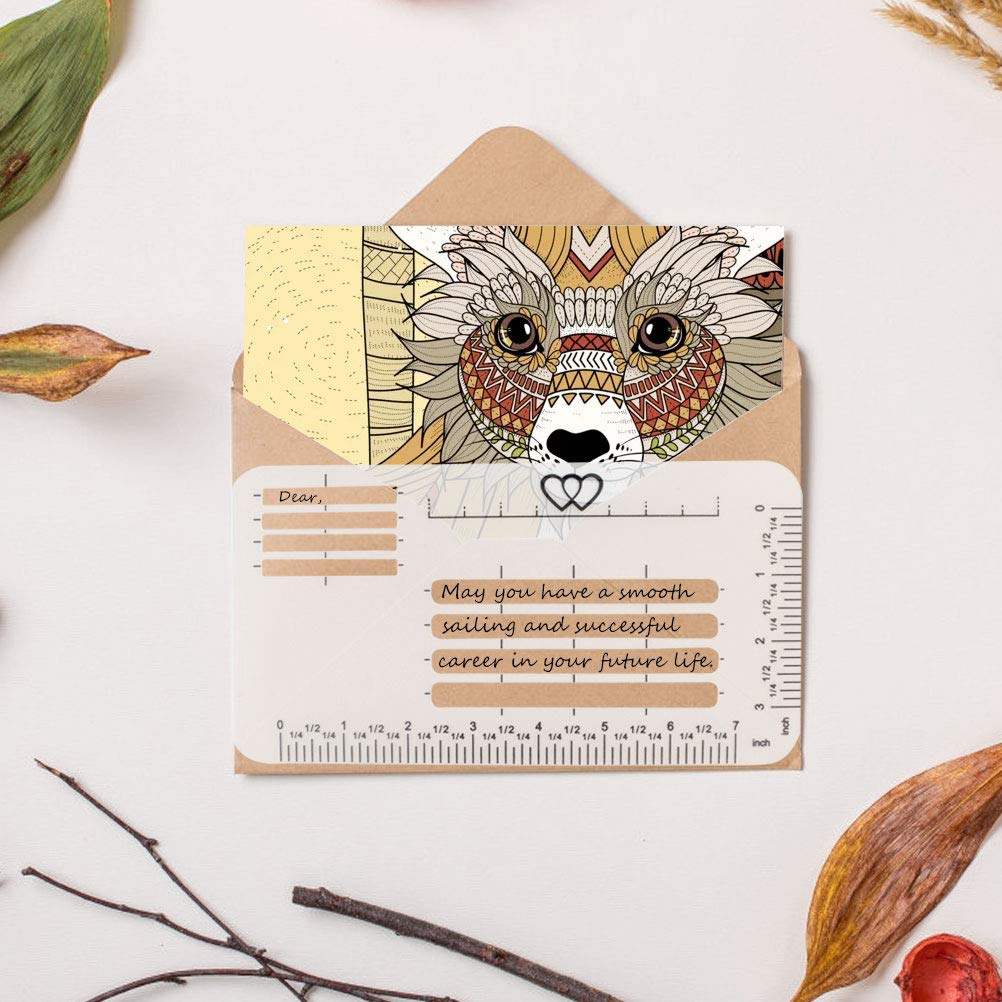 mifengda 4Pcs 4 Style Envelope Addressing Guide Stencil Templates Lettering and Envelope Addressing Guide Fits a Wide Range of Stationery and Envelopes Thank You Card Mother\'s Day