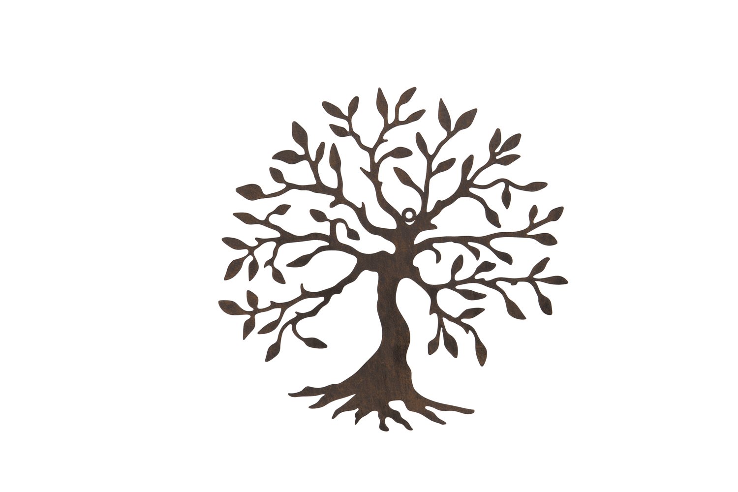 F&G Supplies Metal Tree Wall Plaque with Rust Finish, 32cm Diameter for Garden or Home