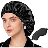 2Pcs Hair Bonnets For Sleeping Satin Bonnet Silk Bonnets For Women Silky Night Caps Womens Curly Hair Sleep Cap